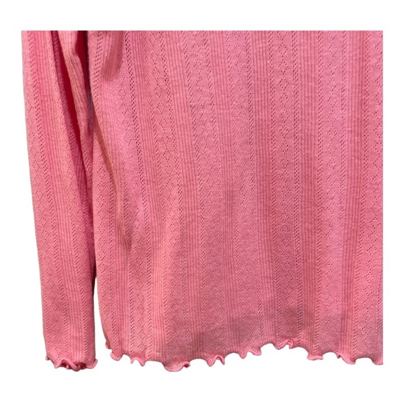 Style & Co. Pointelle Knit Henley Top Antique Peach Size Large - Picture 2 of 7